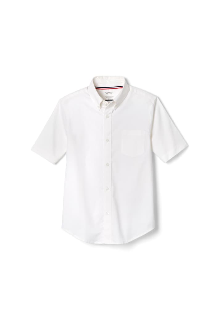 French Toast Short Sleeve Oxford Shirt Sizes White, light Blue, & yellow (2T-20)