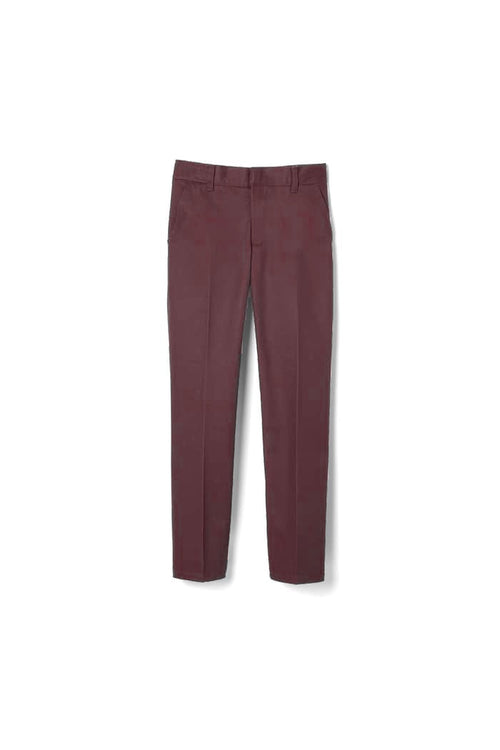 French Toast - Green, Burgundy, Gray Flat Front Double Knee Pant