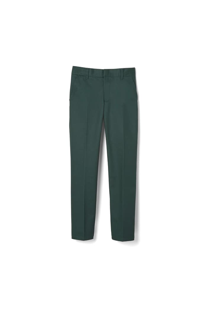 French Toast - Green, Burgundy, Gray Flat Front Double Knee Pant